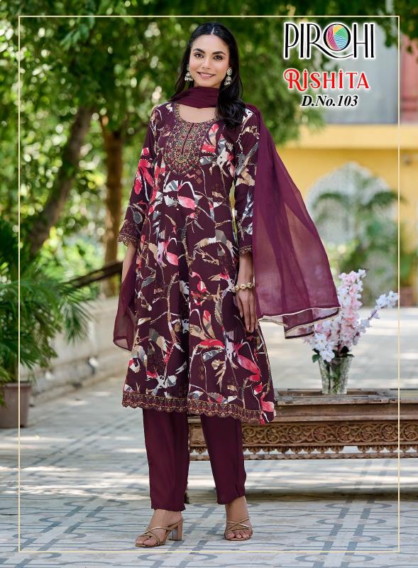 Pirohi rishita anarkali kurtis wholesale